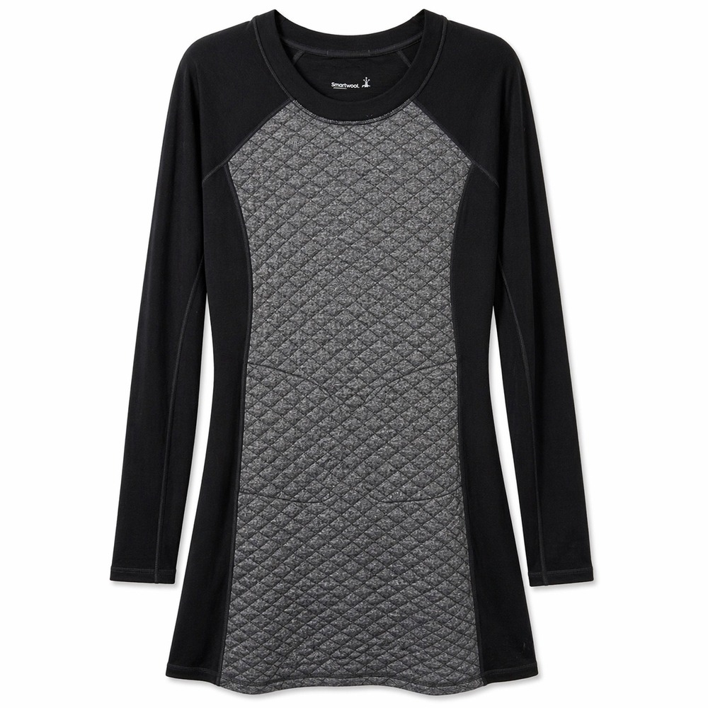 Smartwool Merino Wool Blend Dress‎ Small Black Gray Long Sleeve Athletic